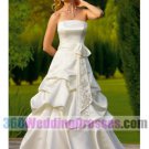 A-Line Strapless Natural Waist Satin Corset Wedding Dresses
