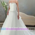 A-Line Strapless Dropped Waist Organza Elegant Wedding Dresses