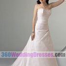 A-Line Strapless Natural Waist Taffeta Corset Wedding Dresses