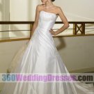 A-Line Strapless Dropped Waist Taffeta Corset Wedding Dresses