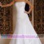 A-Line Strapless Dropped Waist Chiffon Corset Wedding Dresses