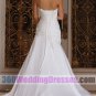 A-Line Strapless Dropped Waist Chiffon Corset Wedding Dresses