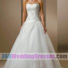 A-Line Strapless Dropped Waist Organza Corset Wedding Dresses