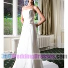 A-Line Sweetheart Natural Waist Long Chiffon Cheap Wedding Dresses