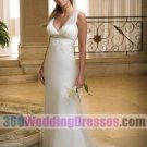 Sheath V-Neck Empire Waist Tank Long Corset/Lace-up Back Satin Cheap Wedding Dresses