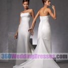 Sheath Strapless No Waist/Princess Seams Satin Simple Wedding Dresses