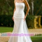 Sheath Strapless Dropped Waist Satin Corset Wedding Dresses