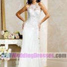 Sheath Halter Basque Waist Chiffon Corset Wedding Dresses