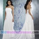 Sheath Strapless Empire Waist Long Chiffon Cheap Wedding Dresses
