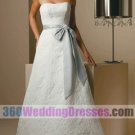 A-Line Strapless Natural Waist Lace Informal Wedding Dresses