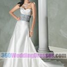 A-Line Sweetheart Natural Waist Satin Wedding Dresses With Color