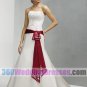 A-Line Strapless Dropped Waist Satin Corset Wedding Dresses