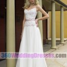 A-Line V-Neck Natural Waist Spaghetti Straps Chiffon Corset Wedding Dresses