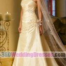 A-Line Strapless Dropped Waist Taffeta Corset Wedding Dresses