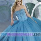 Princess/Ball Gown Sweetheart Basque Waist Long Satin Quinceanera Dresses