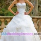 Princess/Ball Gown Strapless Dropped Waist Organza Corset Wedding Dresses