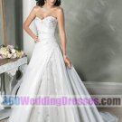 A-Line Sweetheart No Waist/Princess Seams Organza Corset Wedding Dresses