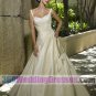 A-Line Scoop Dropped Waist Tank Satin Corset Wedding Dresses