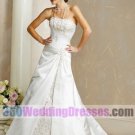 A-Line Strapless Dropped Waist Spaghetti Straps Satin Corset Wedding Dresses