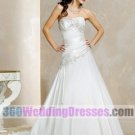 A-Line Strapless Dropped Waist Satin Corset Wedding Dresses