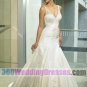 A-Line V-Neck No Waist/Princess Seams Taffeta Corset Wedding Dresses