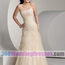 Sheath Strapless Dropped Waist Organza Corset Wedding Dresses