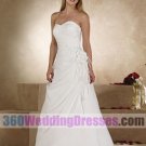 A-Line Sweetheart No Waist/Princess Seams Long Ruched Satin Informal Wedding Dresses