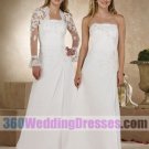 A-Line Strapless No Waist/Princess Seams Long Chiffon Informal Wedding Dresses