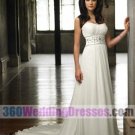 A-Line Strapless Empire Waist Long Pleated Corset/Lace-up Back Chiffon Simple Wedding Dresses