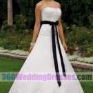 A-Line Strapless Natural Waist Satin Corset Wedding Dresses