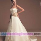 A-Line Sweetheart Natural Waist Satin Elegant Wedding Dresses