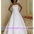 Tip of the Shoulder Natural Waist Spaghetti Straps Long Zippered Back Satin Beach Wedding Dresses