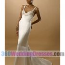 Mermaid V-Neck Empire Waist Tank Long Satin Cheap Wedding Dresses