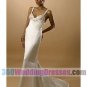 Mermaid V-Neck Empire Waist Tank Long Satin Cheap Wedding Dresses