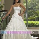 A-Line Strapless Empire Waist Taffeta Corset Wedding Dresses
