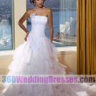 A-Line Strapless Dropped Waist Satin Corset Wedding Dresses