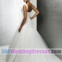 A-Line Bateau Dropped Waist Tank Satin Corset Wedding Dresses