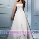 A-Line Strapless Satin Corset Wedding Dresses