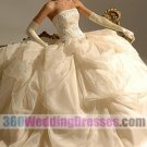 Princess/Ball Gown Strapless Basque Waist Satin Wedding Dresses With Color