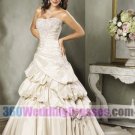 A-Line Strapless Dropped Waist Satin Corset Wedding Dresses