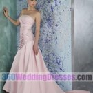 A-Line Strapless No Waist/Princess Seams Long Satin Elegant Wedding Dresses