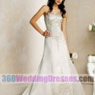 A-Line Sweetheart No Waist/Princess Seams Satin Corset Wedding Dresses
