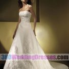 A-Line Strapless Dropped Waist Elegant Wedding Dresses