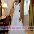 A-Line Scoop Empire Waist Tank Satin Corset Wedding Dresses