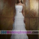 A-Line Strapless Natural Waist Long Satin Informal Wedding Dresses