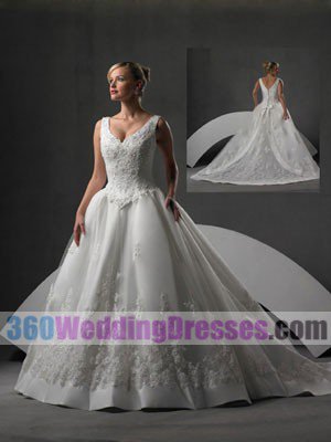 Princess/Ball Gown V-Neck Basque Waist Tank Organza Elegant Wedding Dresses
