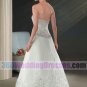 A-Line Strapless Dropped Waist Long Satin Elegant Wedding Dresses