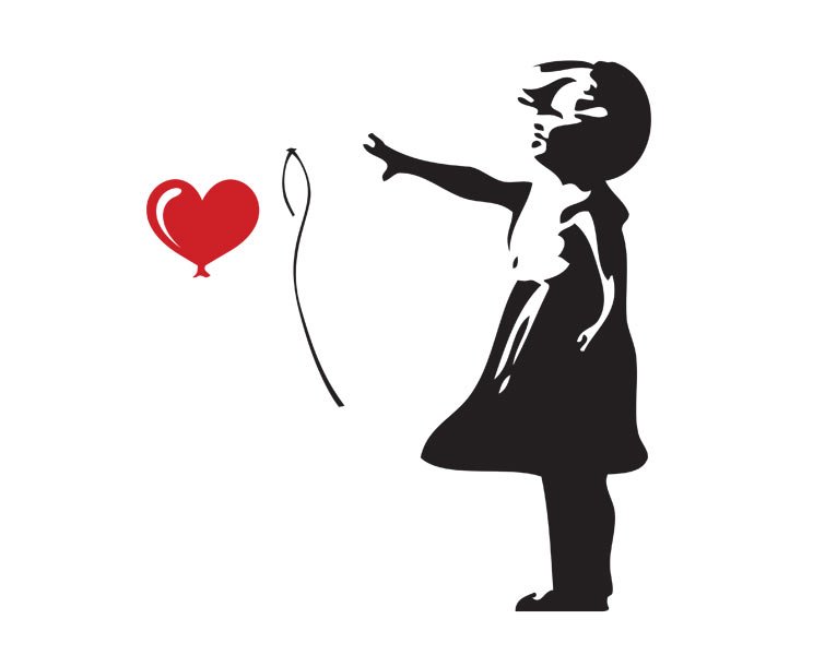 Banksy exclusive girl Vinyl Wall Decal Home Decor Art Sticker (A0002D)