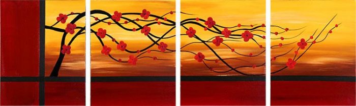 Modern flower oil painting on Canvas "leafage095"