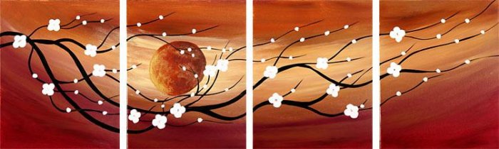 Modern flower oil painting on Canvas "Illusion 096"